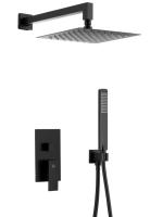 Душова система Kfa Armatura Logon Black зі змішувачем, прихований монтаж, чорна матова (5139-501-81) - Теплоцентр