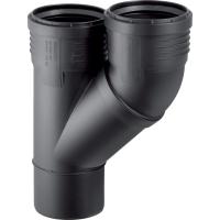 Трійник Geberit Silent-PP з паралельним відводом 45°, DN 100/100 - Теплоцентр