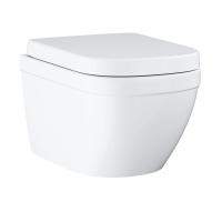 Унітаз підвісний Grohe Euro Ceramic безобідковий, із сидінням з мікроліфтом (39328000+39330001) - Теплоцентр