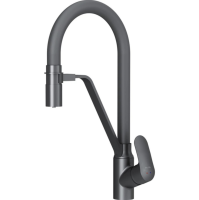 Змішувач для кухні AM.PM Like одноважільний, з каналом для питної води і гнучким виливом, чорний (F8007822) - Теплоцентр