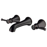 Змішувач для умивальника Imprese Podzima Zrala двоважільний, монтаж на стіну, тосканська бронза (ZMK02170803) - Теплоцентр