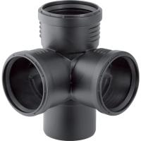 Хрестовина Geberit Silent-PP двоплощинна 87,5°, DN 125/100/100 - Теплоцентр