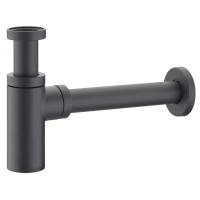 Сифон для умивальника McAlpine 1 1/4"x32 мм, без зливу, чорний (120 BLACK) - Теплоцентр