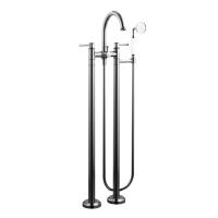 Змішувач для ванни Imprese Podzima Ledove двоважільний, підлоговий, хром (ZMK01170106) - Теплоцентр