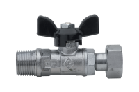 Кульовий кран Rubinetterie Uni-Sfer з гайкою, прямий, РЗ 1/2"x1/2", метелик (4583250000) - Теплоцентр