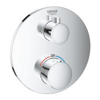 Змішувач для душу Grohe Grohtherm з термостатом, на 2 споживачі, круглий, хром (24076000) - Теплоцентр