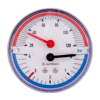 Термоманометр Afriso TM80 0-10 бар, 20-120C, аксіальний (63343) - Теплоцентр