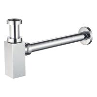 Сифон для умивальника Volle, з квадратною колбою, 1 1/4", хром (9000.094101) - Теплоцентр