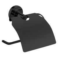 Тримач для туалетного паперу Volle Ronda з кришкою, чорний матовий (2535.240104) - Теплоцентр