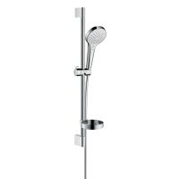 Душовий набір Hansgrohe Croma Select S Vario 110 мм, 3 режими, штанга, мильниця, шланг, хром/білий (26566400) - Теплоцентр