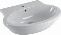 Умивальник GSI Panorama підвісний, овальний, з тримачем для рушника, 65 см, білий (663111) - Теплоцентр
