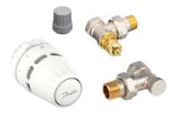 Комплект термостатичний Danfoss Regus RA + RA-FN + RLV-S DN15 кутовий, з ущільненням (015G5301) - Теплоцентр
