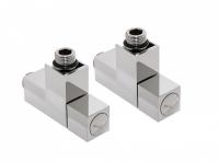 Кран кутовий подовжений квадрат. G1/2″ комплект 2шт (хром) - Теплоцентр