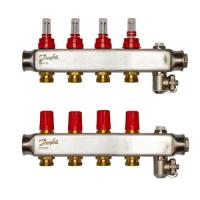 Колектор Danfoss SSM-F на 4 контури з водоміром (088U0754) - Теплоцентр