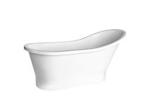 Ванна акрилова Besco Gloria Nova 160х68 R/L, окрема, овальна, з сифоном Click-clack, без переливу (6603) - Теплоцентр