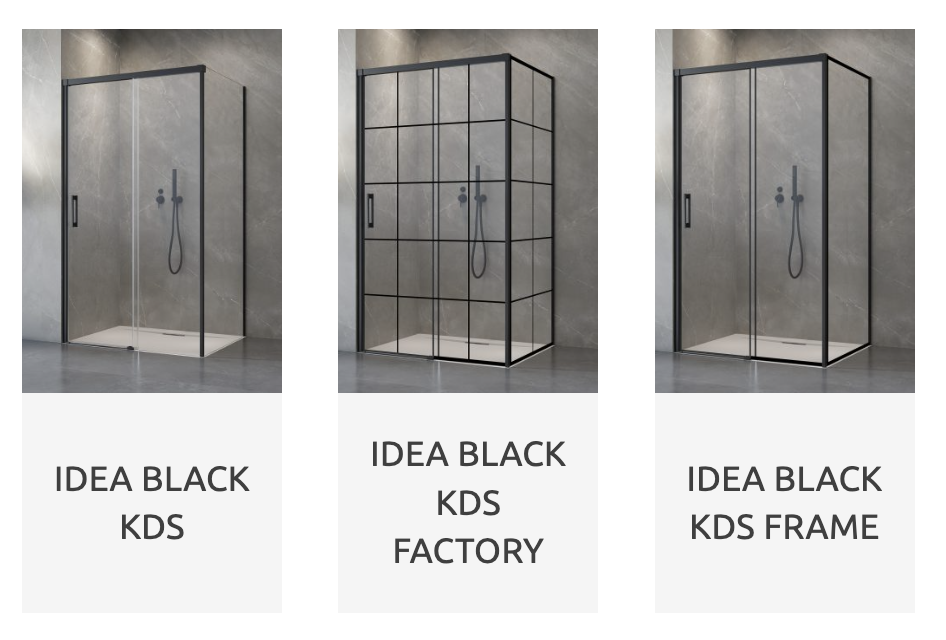 Варіанти кольорів душових кабін Idea KDS Варіанти кольорів душових кабін Idea KDS