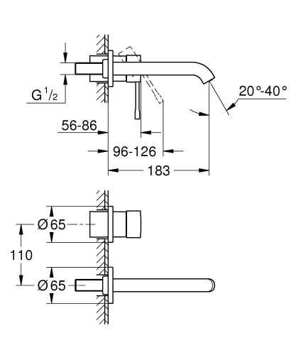 Змішувач для умивальника Grohe Essence M-Size на 2 отвори (19408001) - Теплоцентр