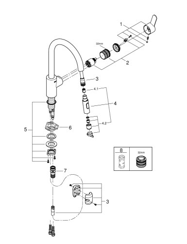 Змішувач для кухні Grohe Eurostyle Cosmopolitan (31482003) - Теплоцентр