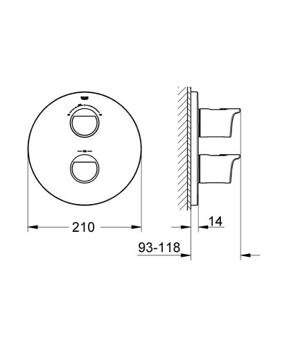 Термостат для душу Grohe Grohtherm 2000 (19355001) - Теплоцентр