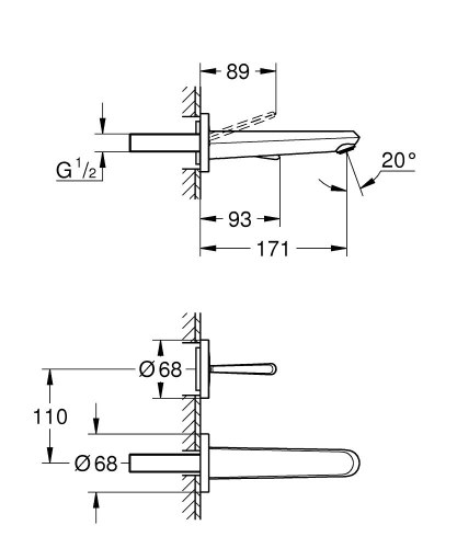 Змішувач для умивальника Grohe Eurodisc Joy M-Size на 2 отвори (19968LS0) - Теплоцентр